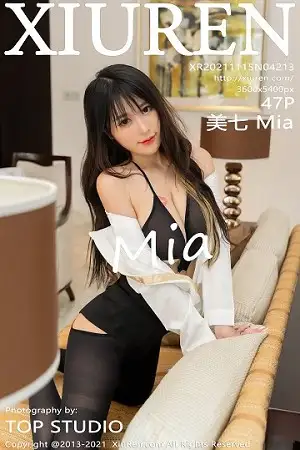 [XiuRen秀人网]No.4213_模特美七Mia青海旅拍私房黑色情趣连体衣秀惹火身材诱惑写真47P