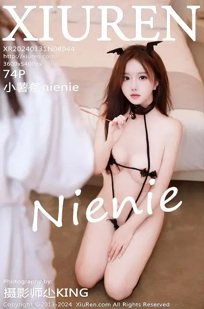 [XiuRen秀人网]No.8044_模特小薯条nienie性感红色制服露黑色线式情趣内衣惹火诱惑写真74P
