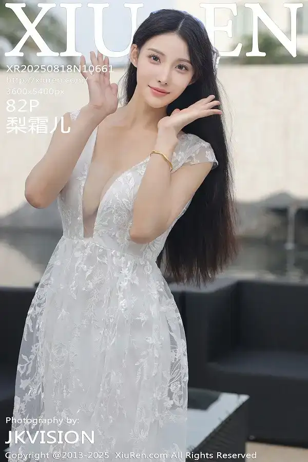 [XiuRen秀人网]No.10661_模特梨霜儿性感低胸白色婚纱配白色丝袜秀丰腴身材完美诱惑写真82P