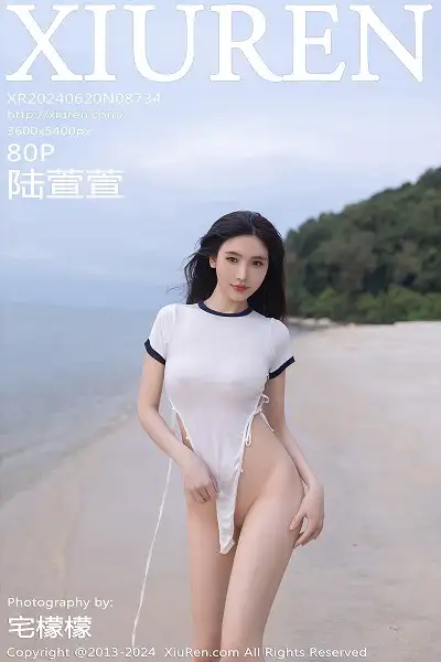 [XiuRen秀人网]No.8734_模特陆萱萱海边场景性感白色连体衣配白丝袜秀完美身材诱惑写真80P